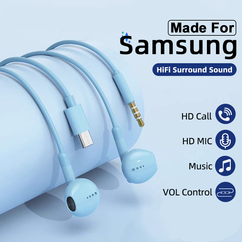 Wired Earphone Lightning - C tipi kulaklıklar Samsung Galaxy S24