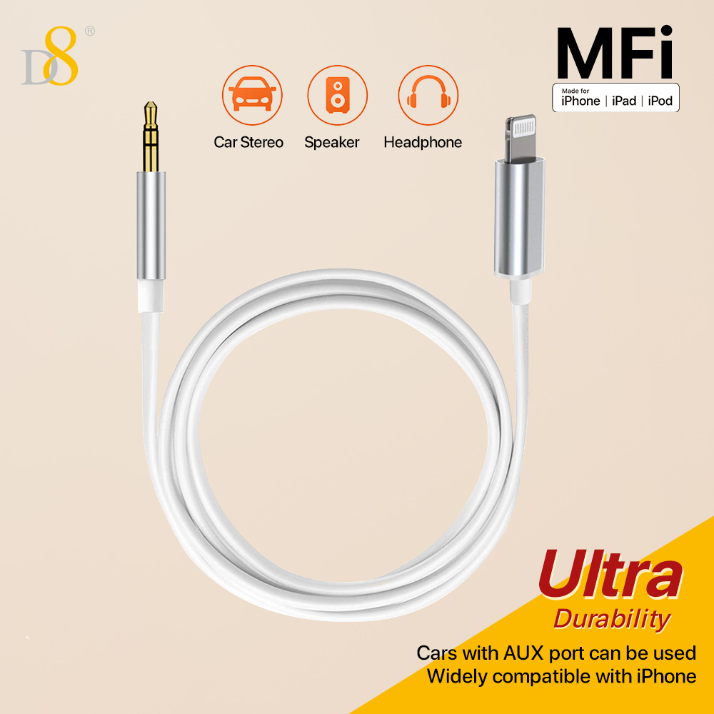 Wired Earphone Lightning - D8 Lightning - 3,5 mm Ses