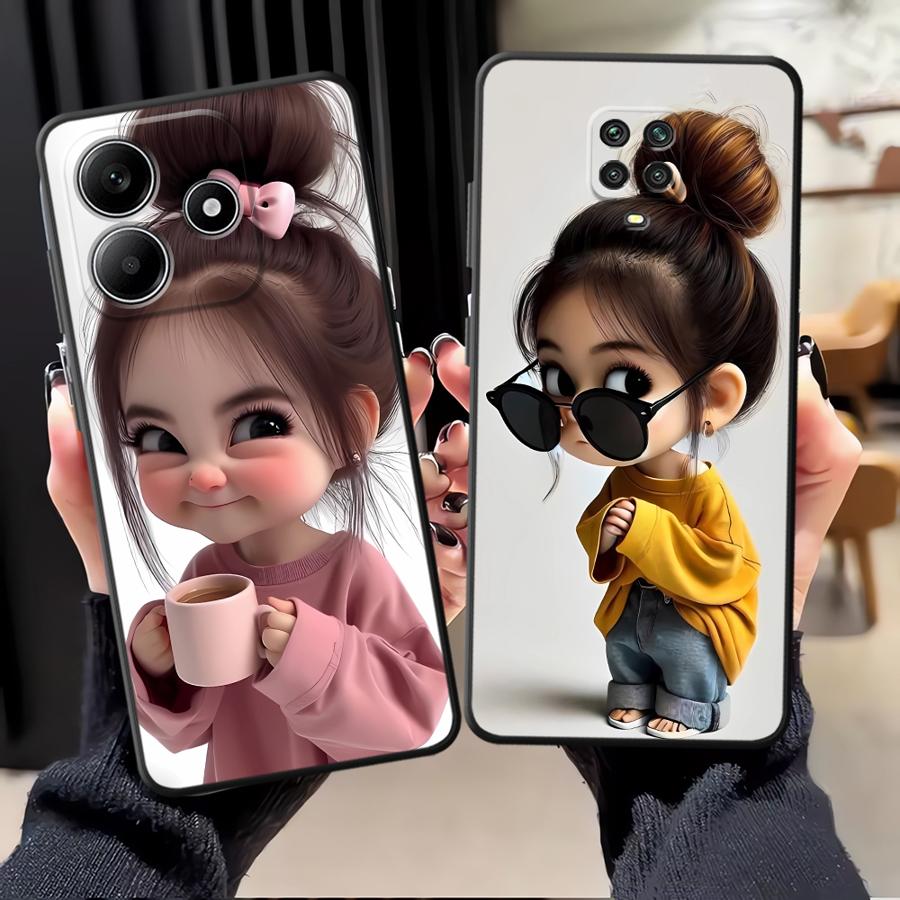 Tablet Accessories For Girls - Karikatür Kız Desenli Telefon Kılıfı Xiaomi