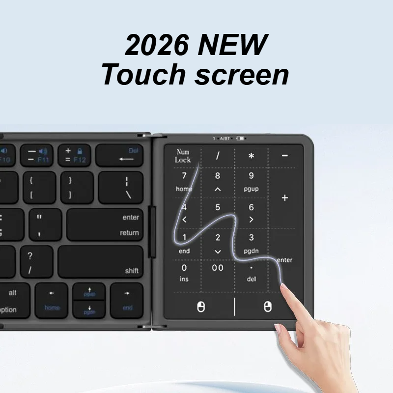 Tablet Accessories Keyboard - Yeni Üç Katlı Katlanabilir Bluetooth Klavye,